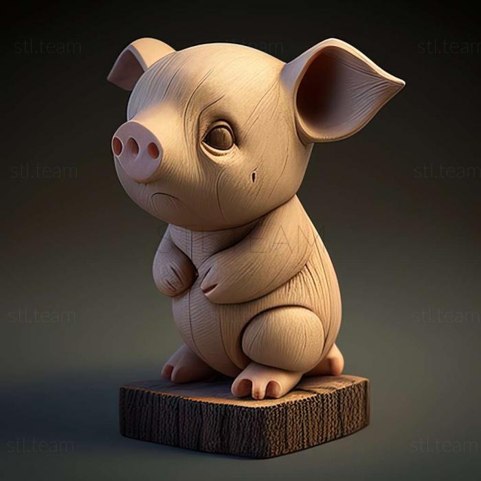 Piglet from The Adventures of Vinnie